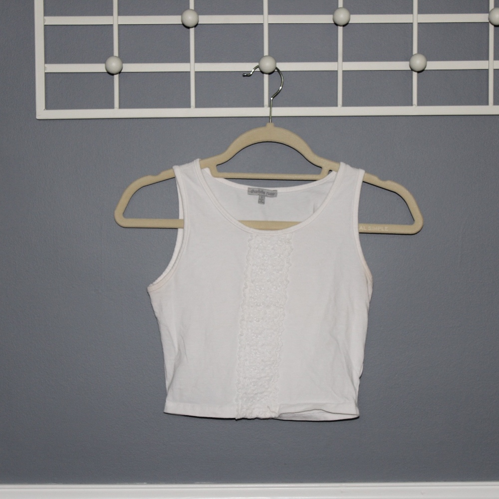 White Tank Crop Top